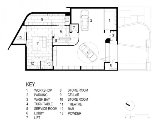 Plano sótano de casa de dos pisos