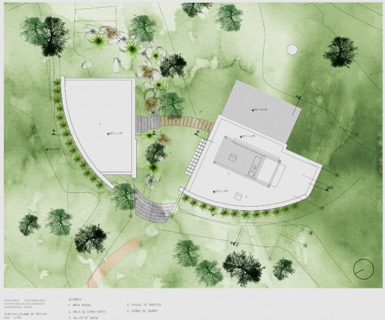 Plano de techos de casa de campo