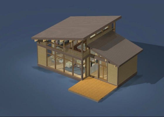 Maqueta virtual de campo de madera