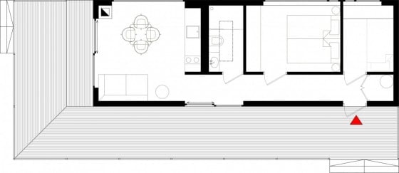 Plano casa pequeña de 46 metros cuadrados