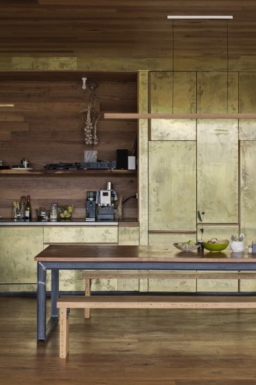 Detalles de cocina comedor con acabados rústico