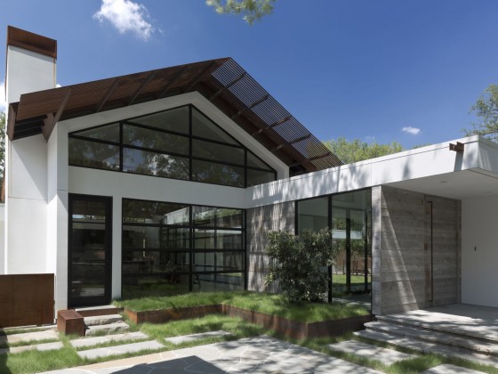 Fachada casa moderna una planta Fachada casa moderna una planta