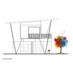 Plano de fachada lateral casa de dos plantas