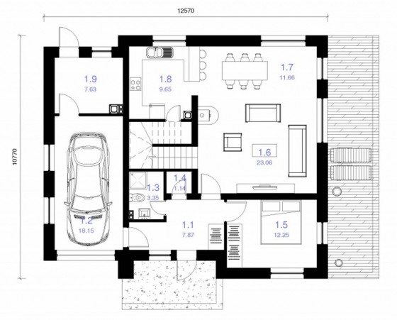 Plano casa 120 metros cuadrados