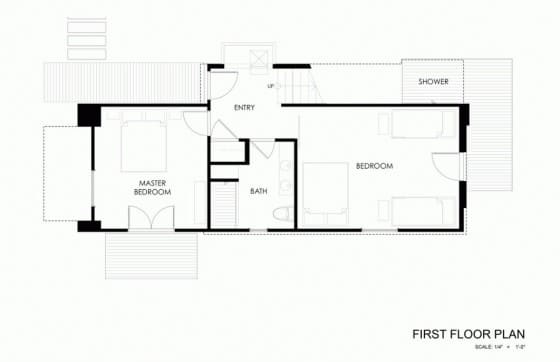 Plano de casa de campo pequeña - primer piso