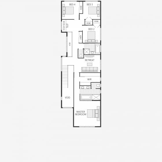 Plano de casa pequeña dos pisos