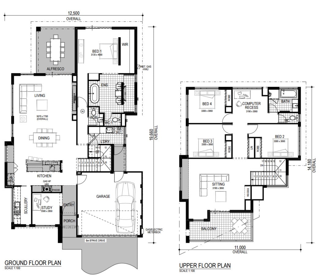 Planos de casas de dos pisos modernas