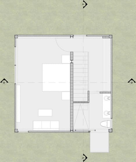 Plano casa pequeña de dos pisos un dormitorio