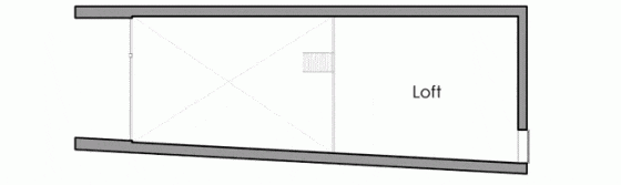 Plano de loft de casa angosta y pequeña