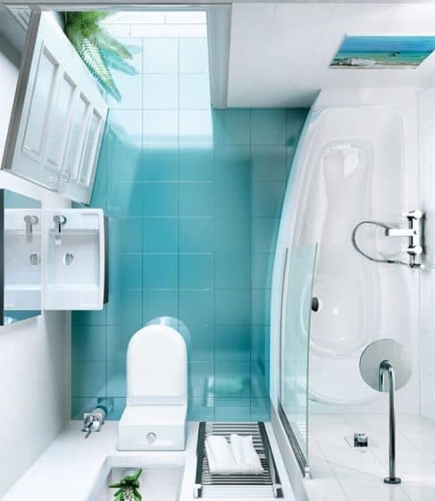 Vista de planta de cuarto de baño pequeño