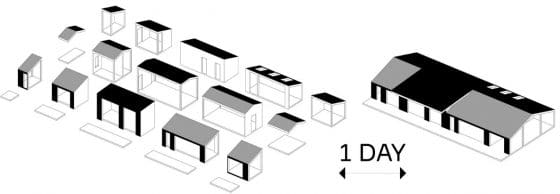 Gráfico 3d módulos casa de campo 