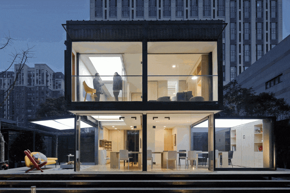 Casa contenedor moderna de dos pisos