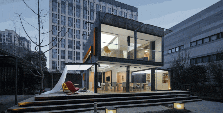 Casa contenedor moderna de dos pisos