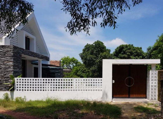 Diseño de pequeña casa de dos pisos moderna, armoniosa estructura con