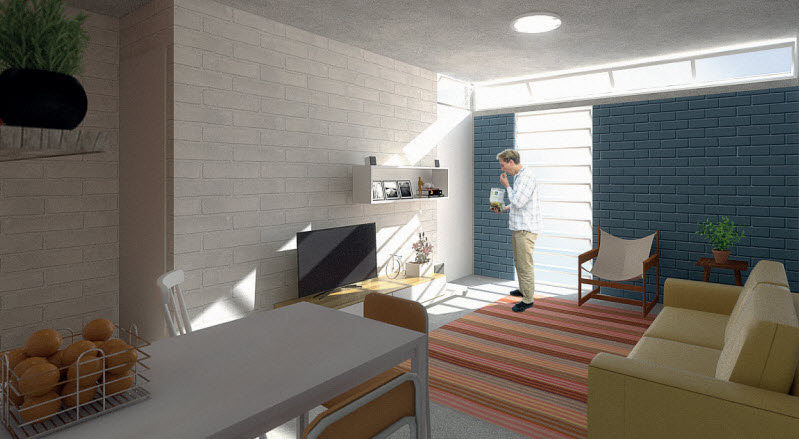 Diseño de interiores casa económica