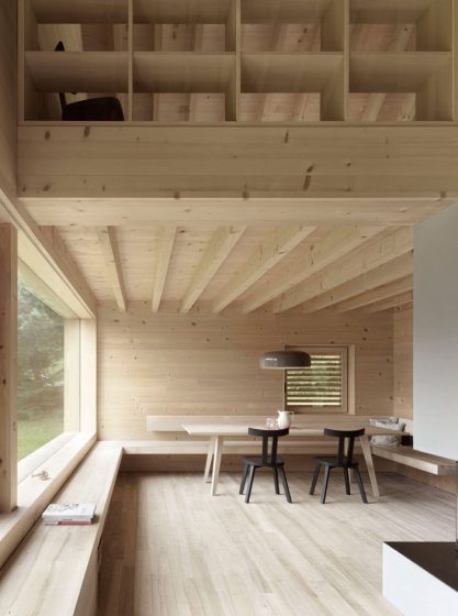Diseño de interiores madera casa campestre