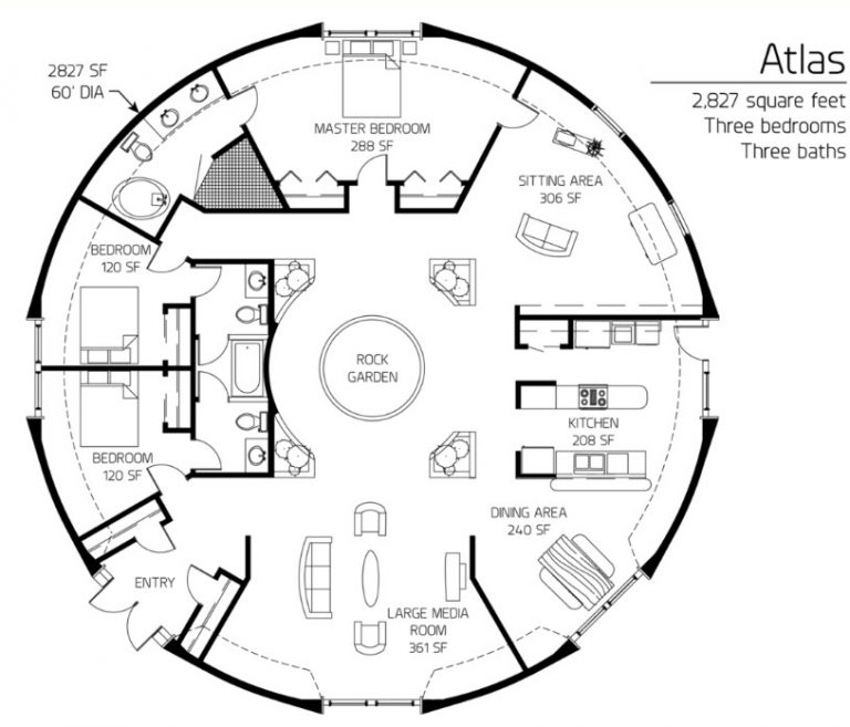 Diseños de casas circulares con planos