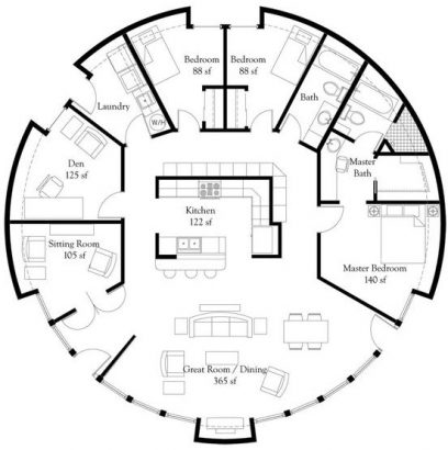 Diseños de casas circulares con planos