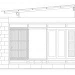 Plano de fachada casa hormigón pequeña