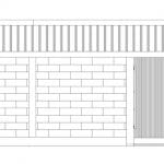 Plano de fachada casa hormigón pequeña b