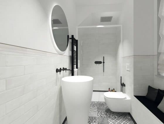 Cuarto de baño con mueble empotrado