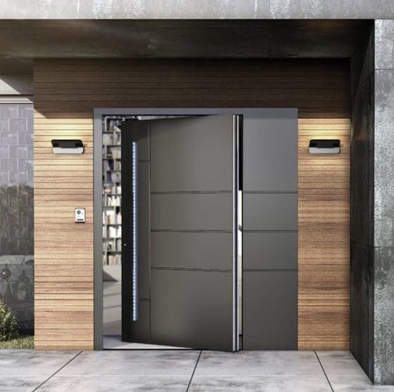 Moderno diseño de puerta pivotante para exteriores