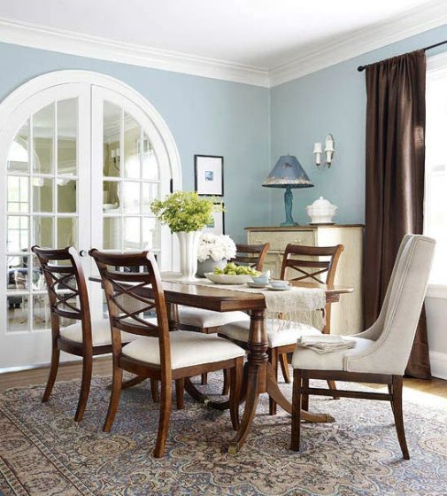 Puerta ovalada para dividir cocina comedor