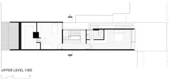 Plano del segundo piso de casa angosta