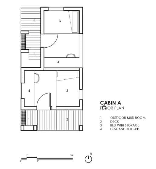 Plano de cabaña pequeña